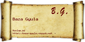 Baza Gyula névjegykártya